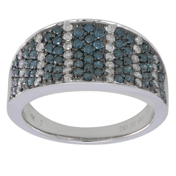 Blue and White Diamond Ring 1.26cttw 14kt Gold