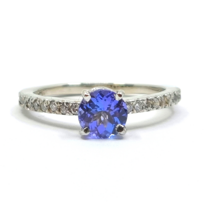 Tanzanite 0.50ct Ring with 0.40ct Diamonds in 14kt Gold