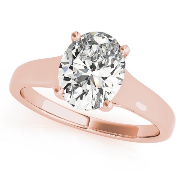 Solitaire Oval Diamond Engagement Ring Women's 1.00CT 14kt Gold