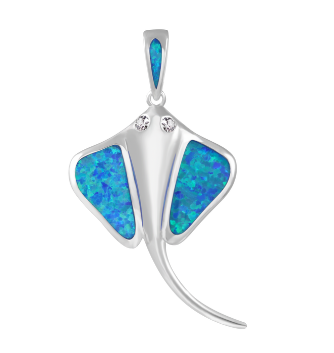 Beautiful Stingray Necklace with lnlay opal