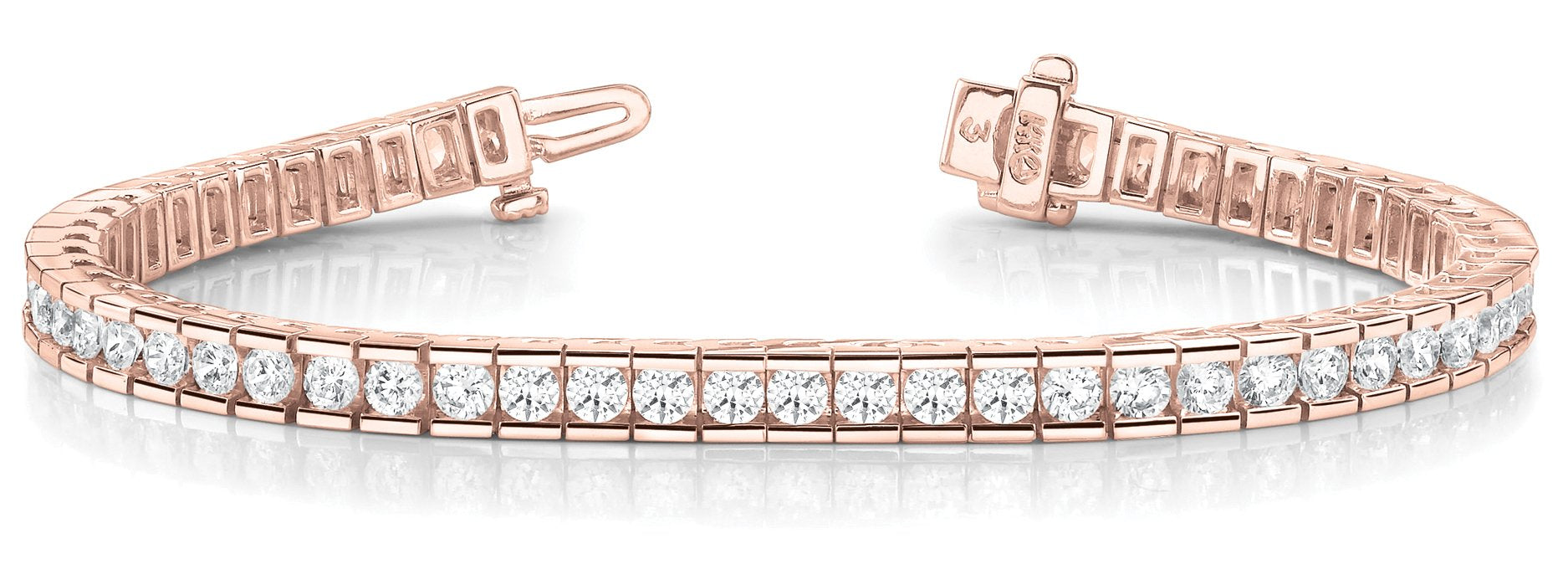 Line Diamond Bracelet 10.56ct tw Ladies - 14kt Rose Gold