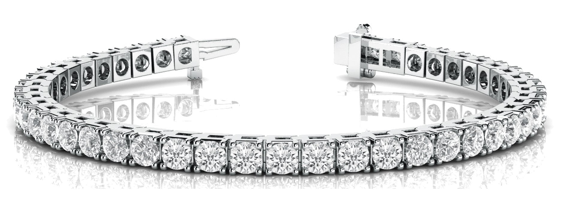 Line Diamond Bracelet 12.01ct tw Ladies - 14kt White Gold