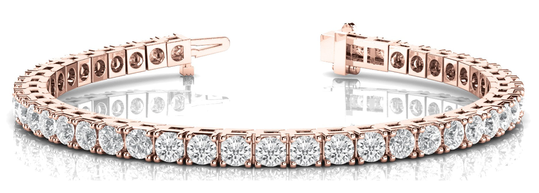 Line Diamond Bracelet 7.92ct tw Ladies - 14kt Rose Gold