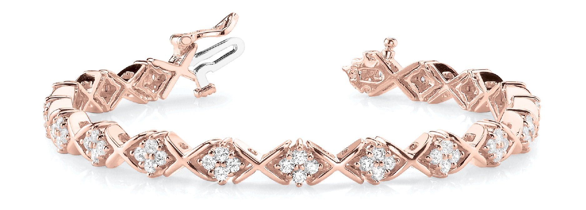 Fancy Diamond Bracelet Ladies 3.07ct tw - 14kt Rose Gold