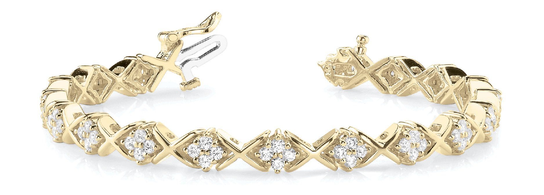 Fancy Diamond Bracelet Ladies 3.07ct tw - 14kt Yellow Gold
