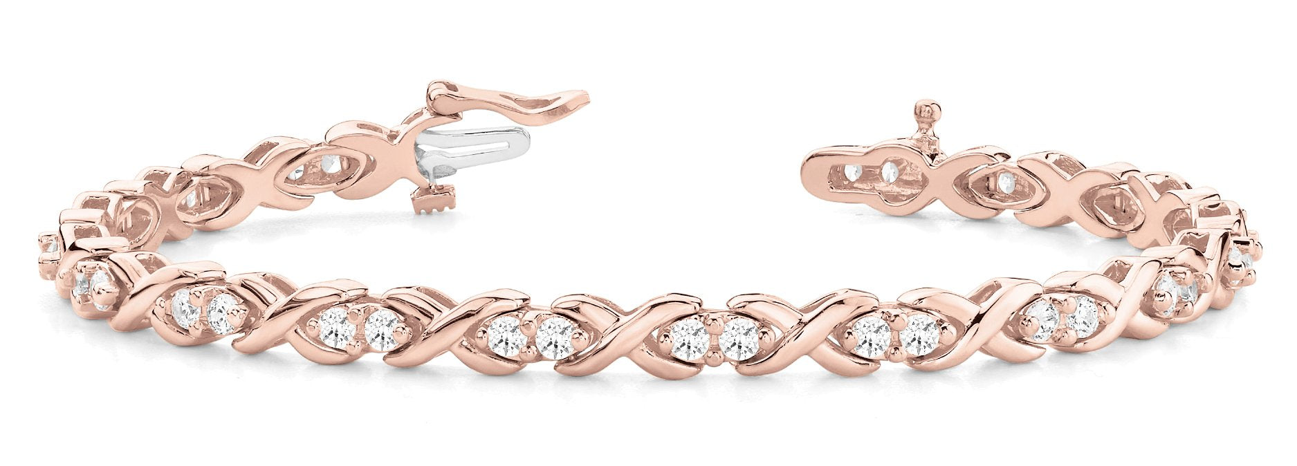 Fancy Diamond Bracelet Ladies 2.04ct tw - 14kt Rose Gold