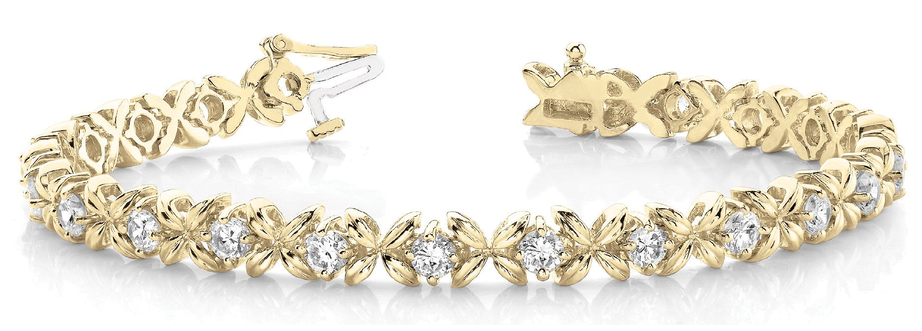 Fancy Diamond Bracelet Ladies 3.12ct tw - 14kt Yellow Gold