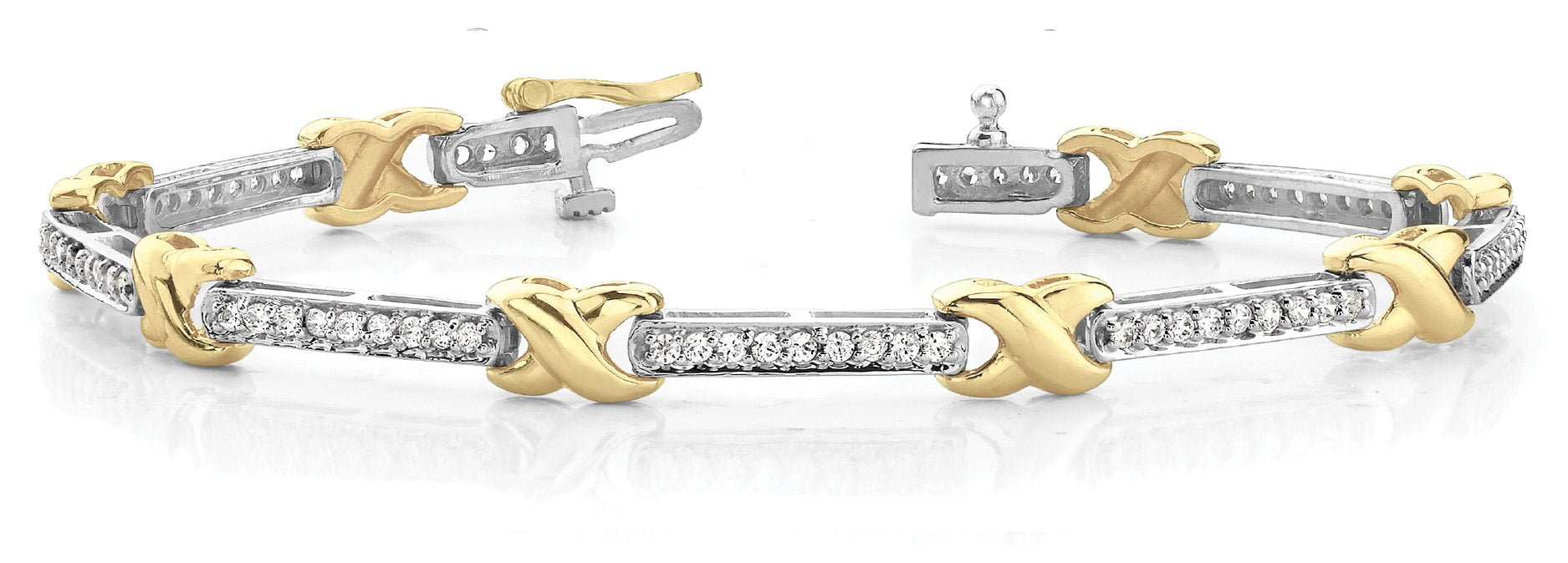 Fancy Diamond Bracelet Ladies 1.73ct tw - 14kt Yellow Gold
