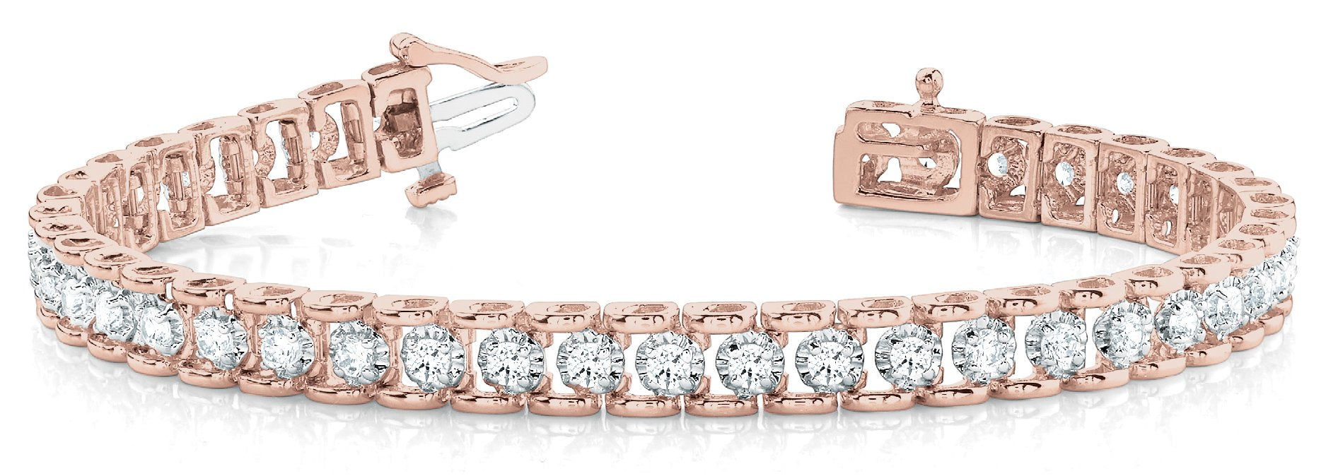 Line Diamond Bracelet 1.91ct tw Ladies - 14kt Rose Gold