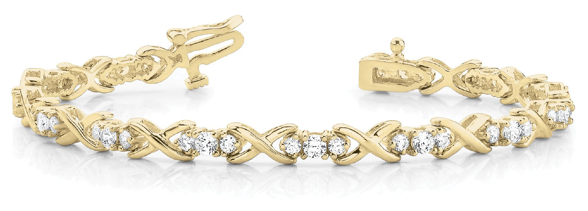 Fancy Diamond Bracelet Ladies 1.41ct tw - 14kt Yellow Gold