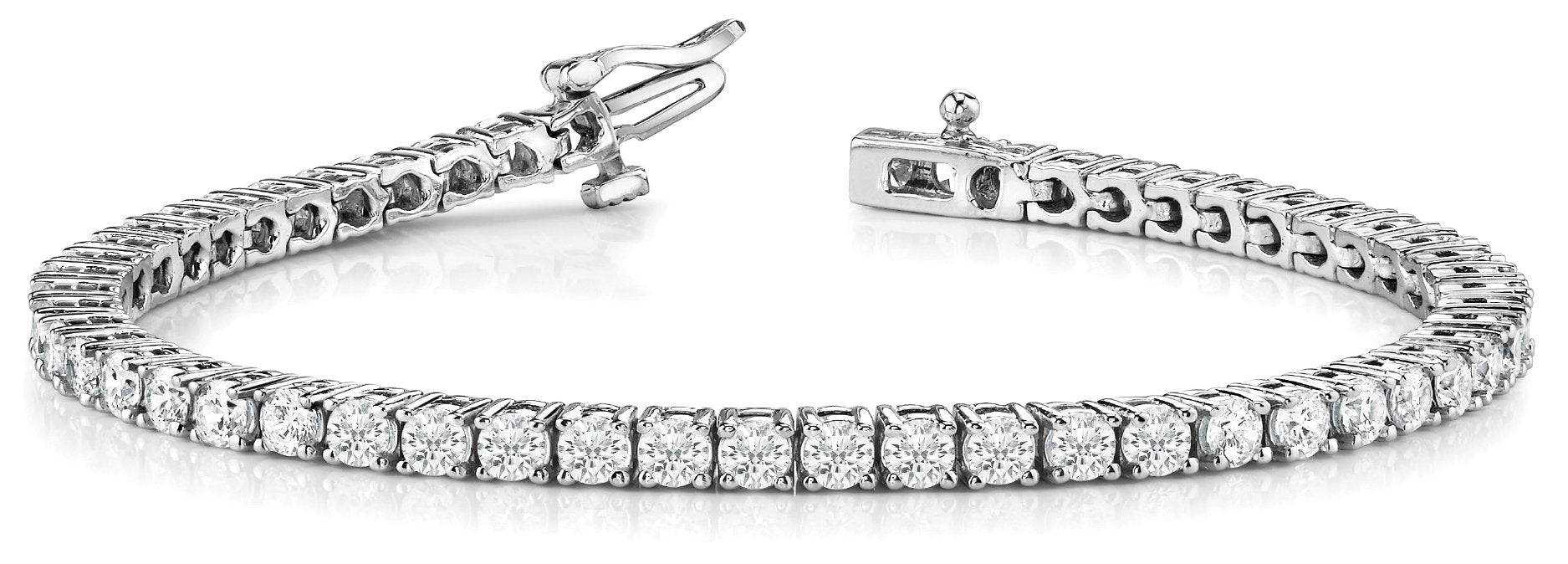 Line Diamond Bracelet 9.84ct tw Ladies - 14kt White Gold