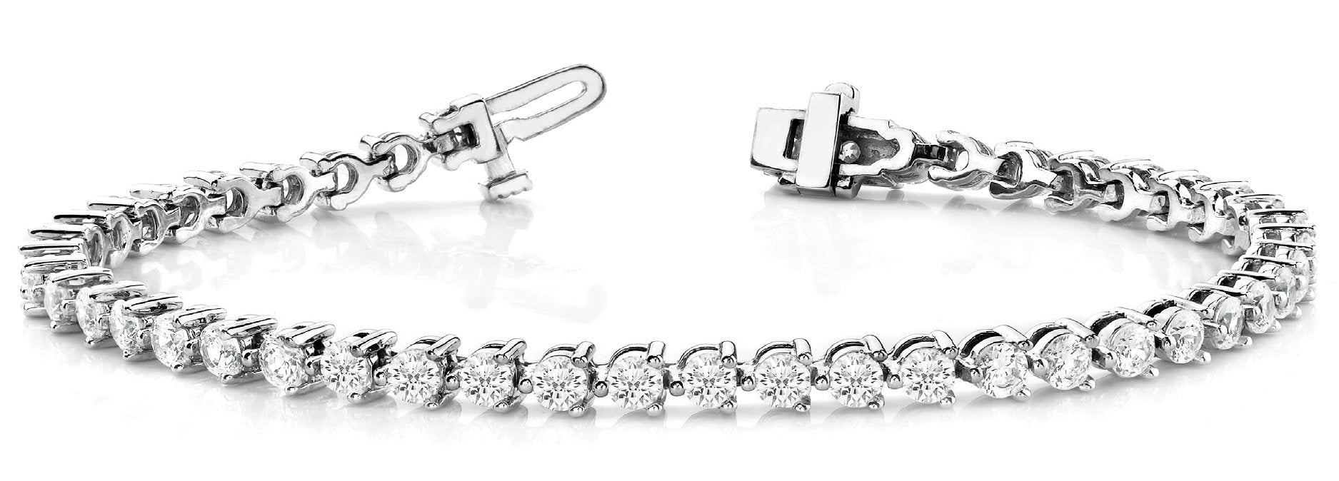 Line Diamond Bracelet 11.09ct tw Ladies - 14kt White Gold