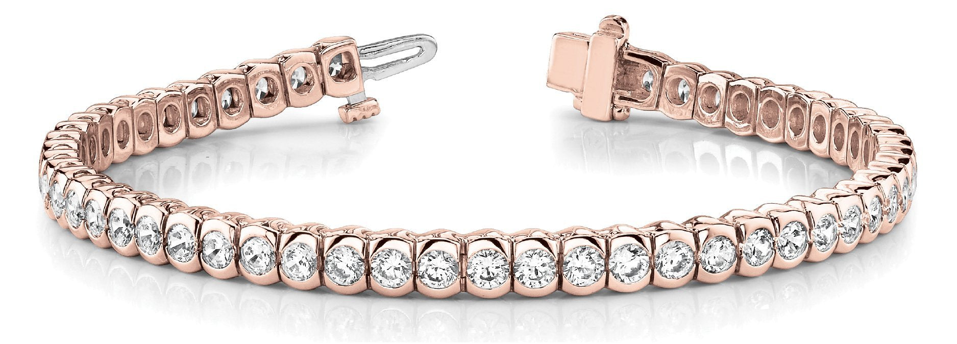 Line Diamond Bracelet 3.26ct tw Ladies - 14kt Gold
