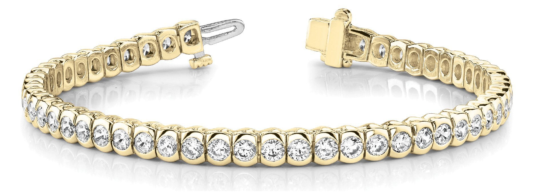 Line Diamond Bracelet 3.26ct tw Ladies - 14kt Gold