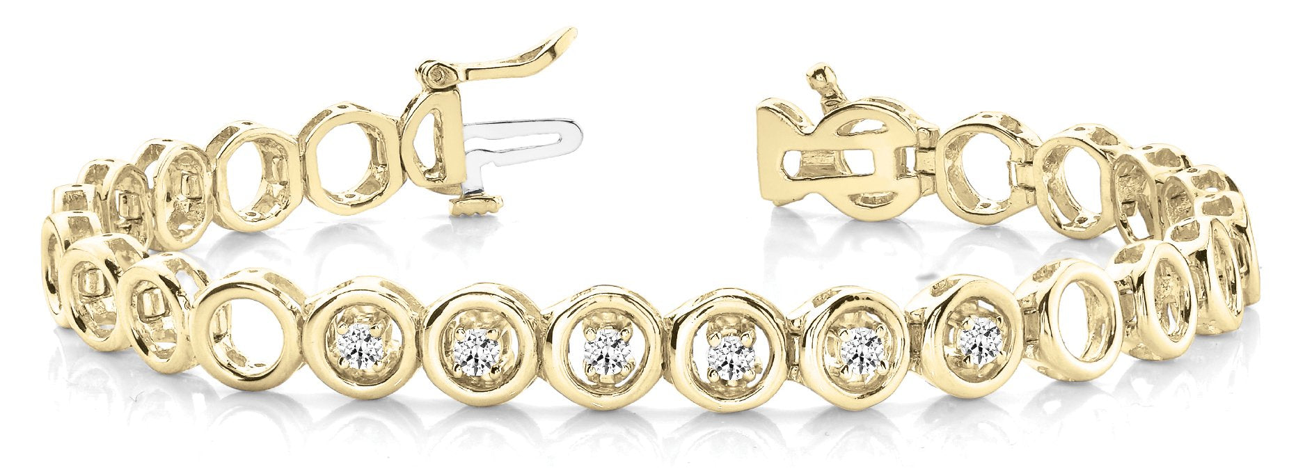 Fancy Diamond Bracelet Ladies 0.71ct tw - 14kt Yellow Gold