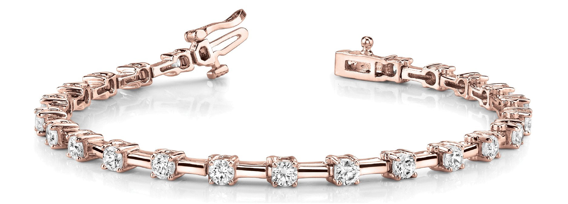 Fancy Diamond Bracelet Ladies 2.88ct tw - 14kt Rose Gold