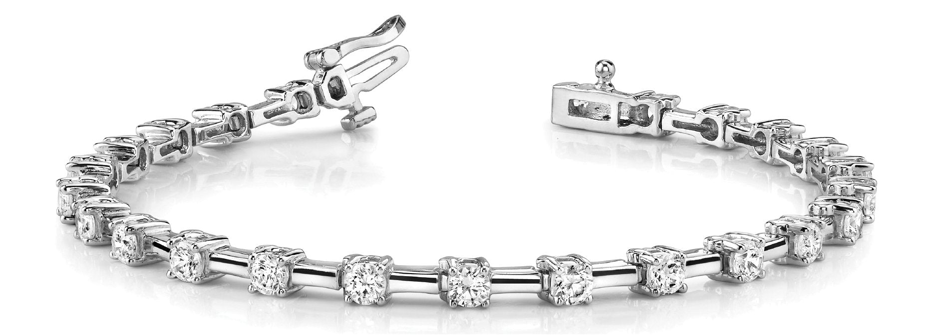 Fancy Diamond Bracelet Ladies 2.88ct tw - 14kt White Gold
