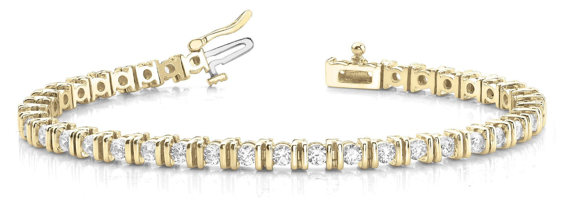 Fancy Diamond Bracelet Ladies 4.67ct tw - 14kt Yellow Gold