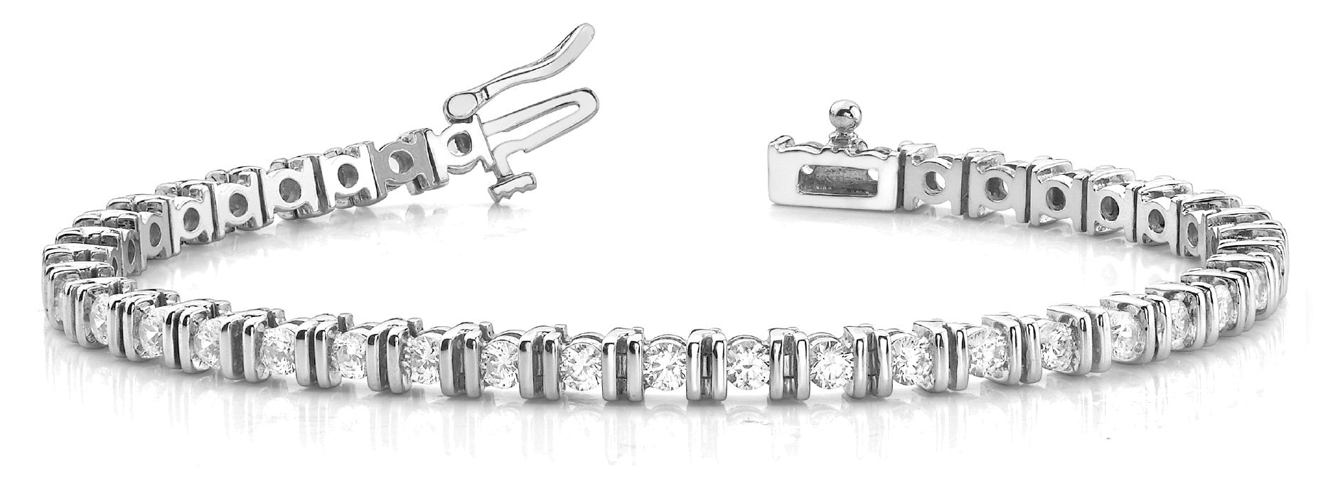 Fancy Diamond Bracelet Ladies 4.67ct tw - 14kt White Gold