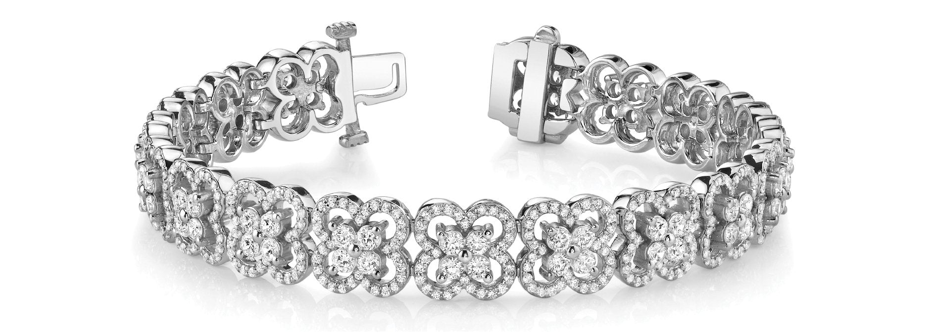 Fancy Diamond Bracelet Ladies 5.48ct tw - 14kt White Gold