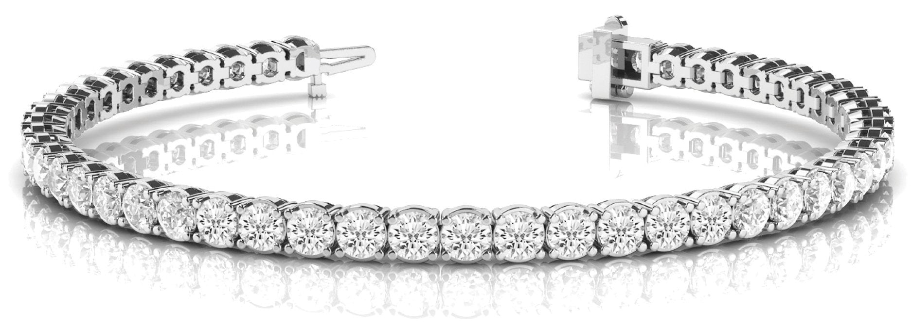 Line Diamond Bracelet 6.48ct tw Ladies - 14kt Gold