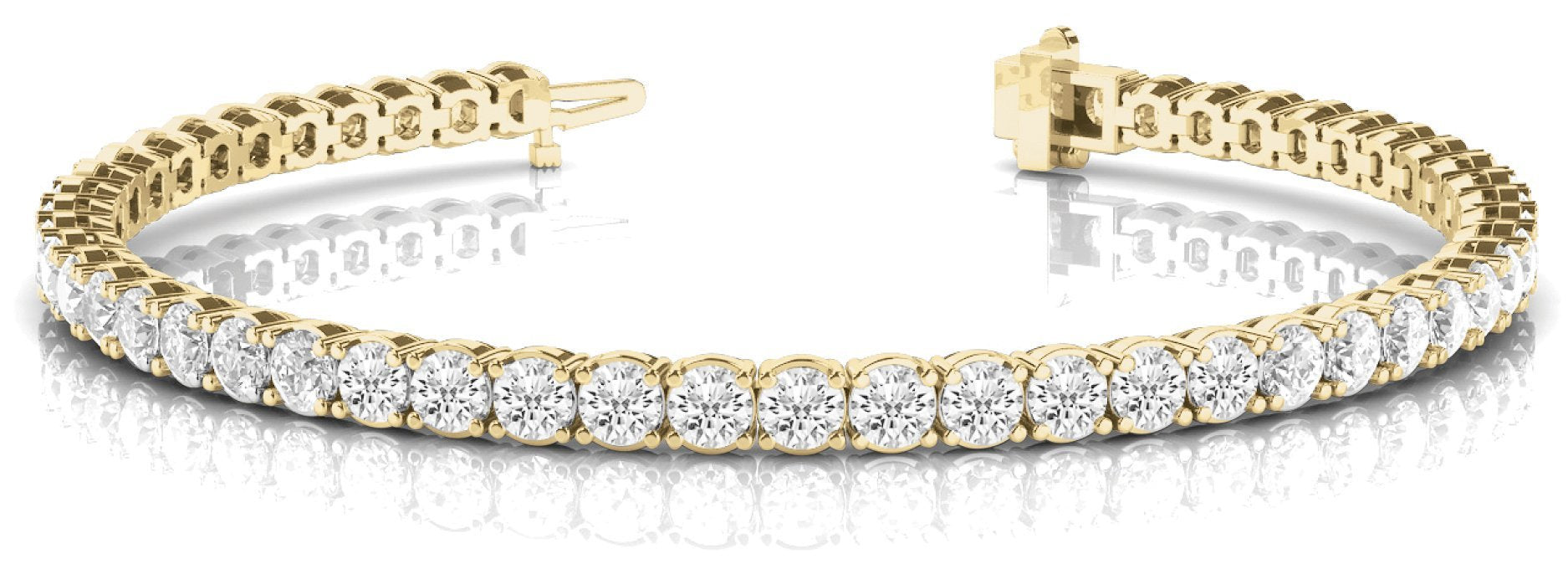 Line Diamond Bracelet 10.76ct tw Ladies - 14kt Gold