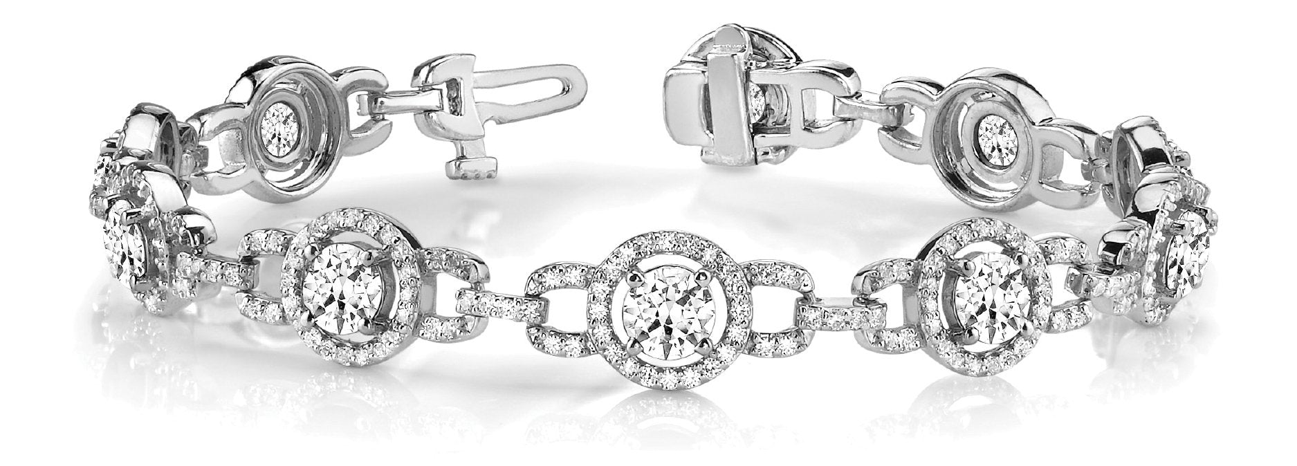 Fancy Diamond Bracelet Ladies 6.97ct tw - 14kt White Gold