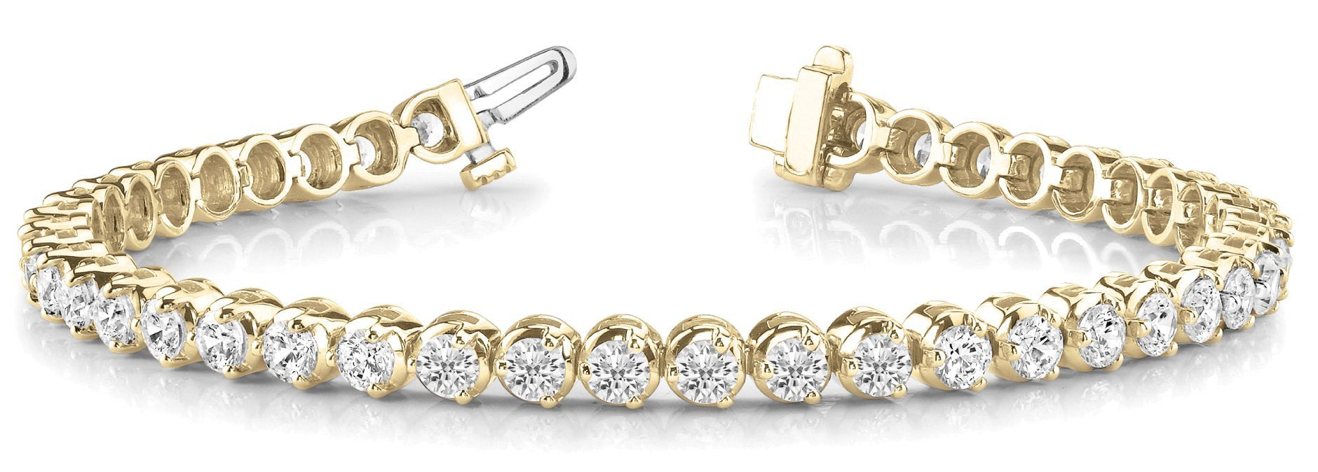 Line Diamond Bracelet 5.52ct tw Ladies - 14kt Gold