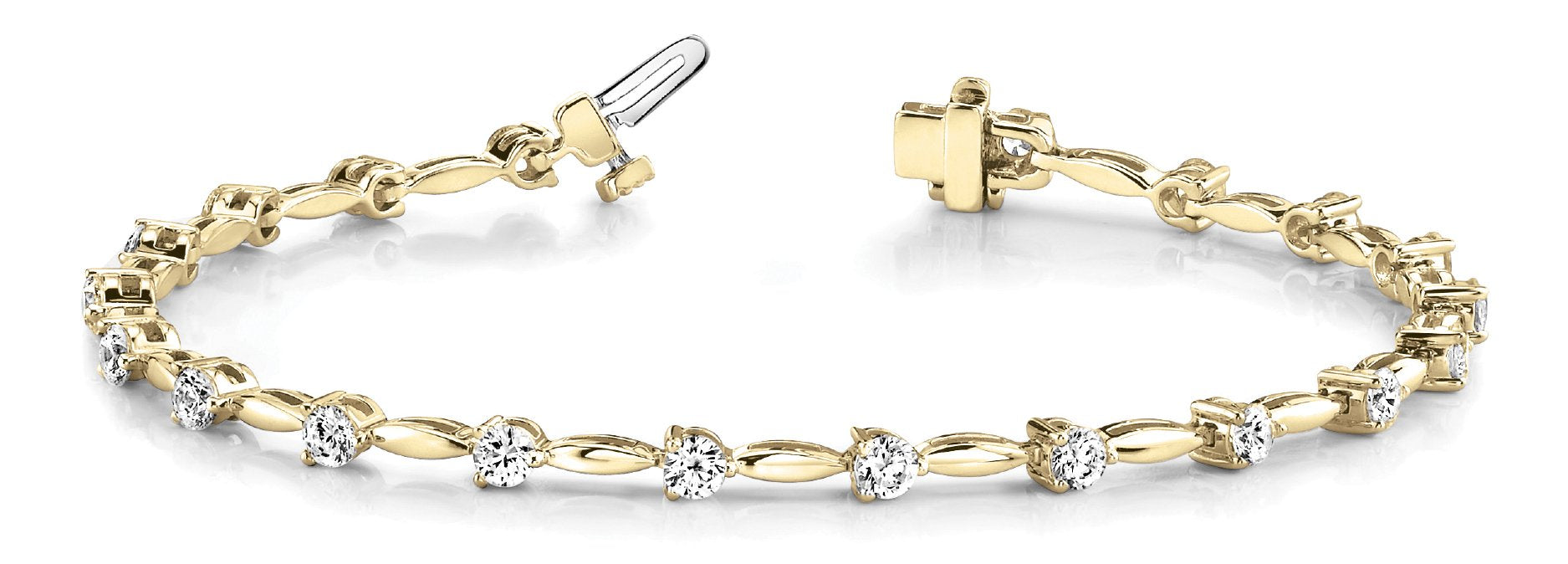 Fancy Diamond Bracelet Ladies 2.36ct tw - 14kt Yellow Gold