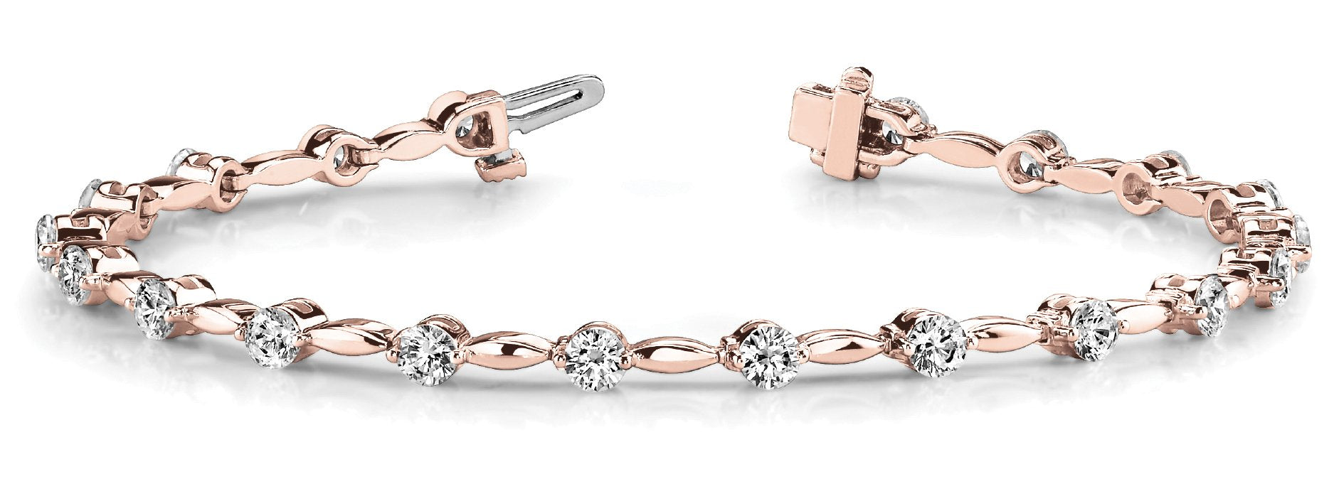 Fancy Diamond Bracelet Ladies 2.71ct tw - 14kt Rose Gold