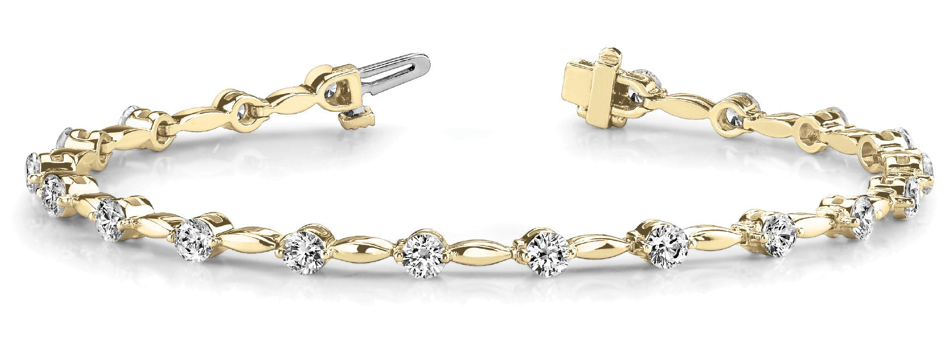 Fancy Diamond Bracelet Ladies 2.71ct tw - 14kt Yellow Gold
