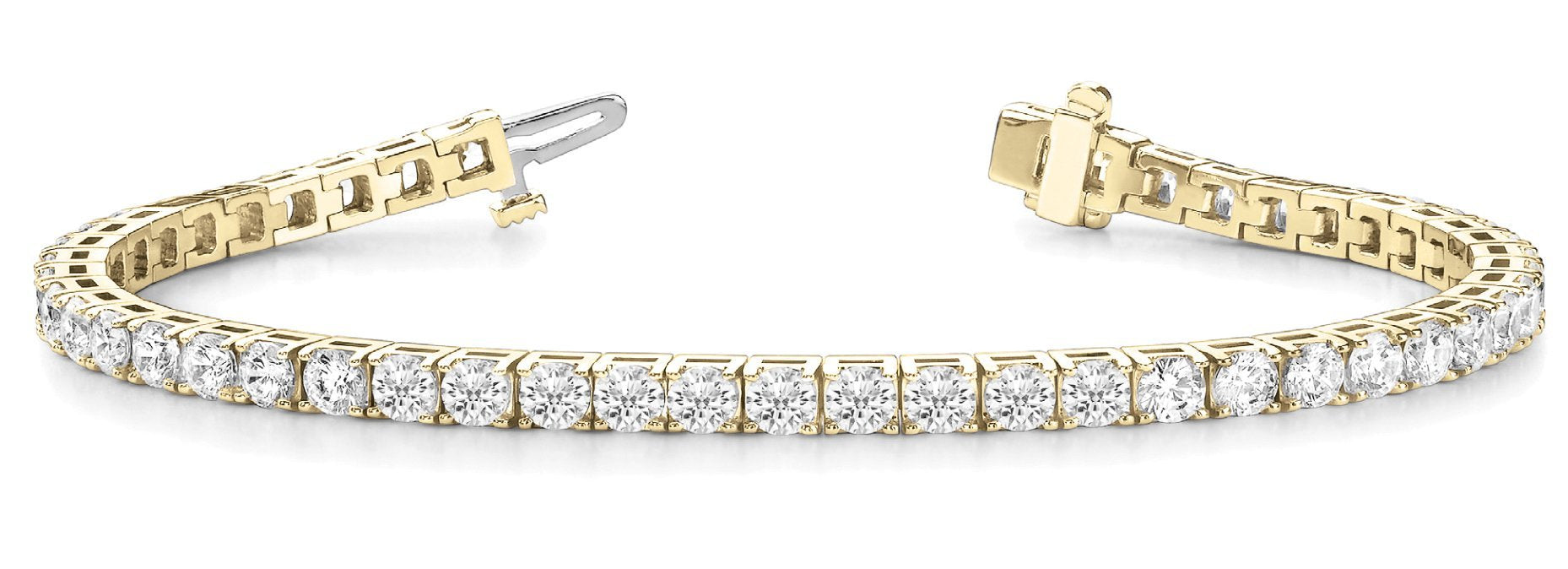 Line Diamond Bracelet 10.24ct tw Ladies - 14kt Gold