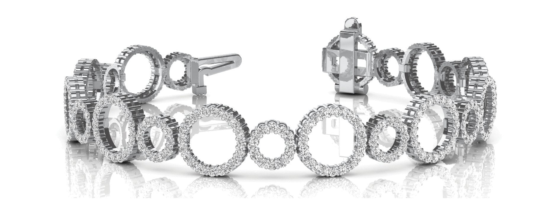 Fancy Diamond Bracelet Ladies 6.27ct tw - 14kt White Gold