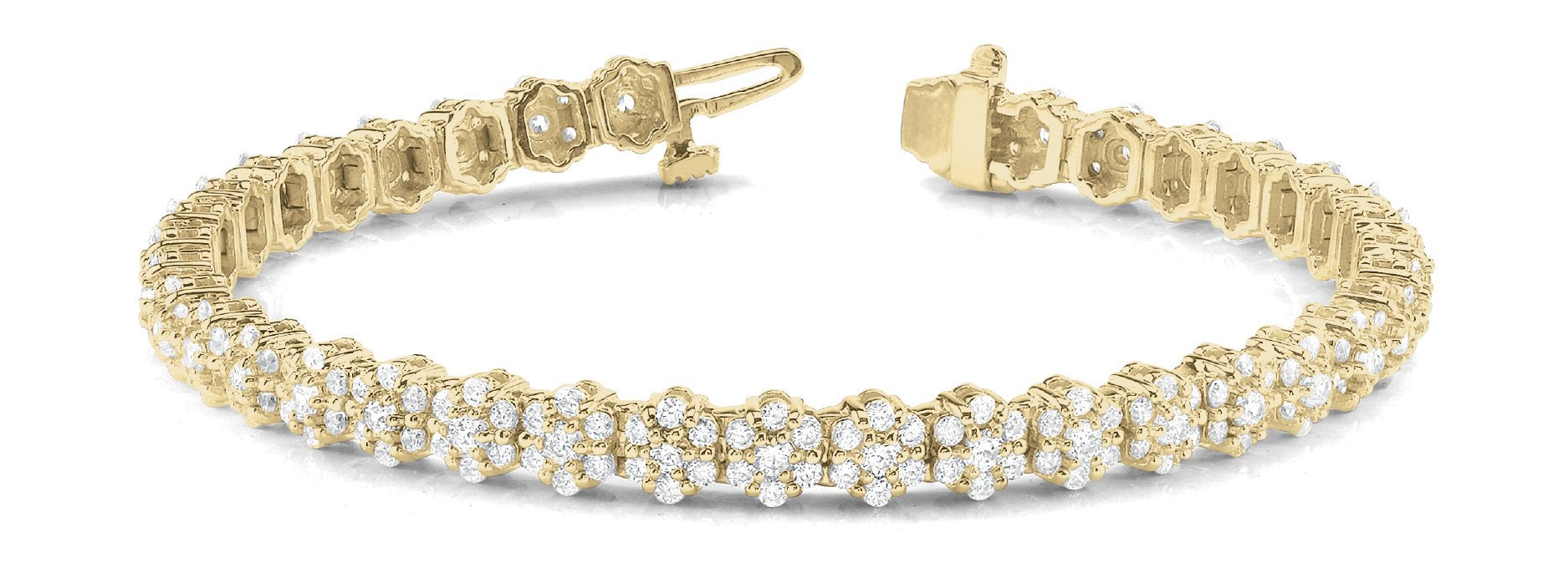 Fancy Diamond Bracelet Ladies 4.39ct tw - 14kt Yellow Gold