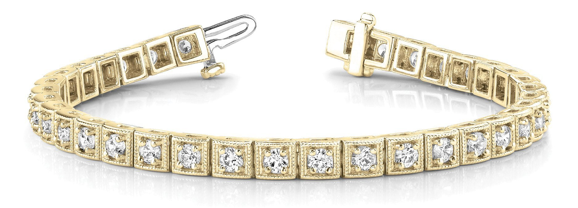 Line Diamond Bracelet 2.13ct tw Ladies - 14kt Gold