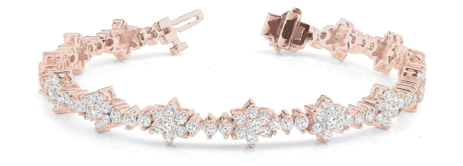Fancy Diamond Bracelet Ladies 5.58ct tw - 14kt Rose Gold