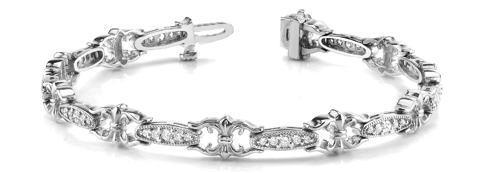 Fancy Diamond Bracelet Ladies 1.18ct tw - 14kt White Gold