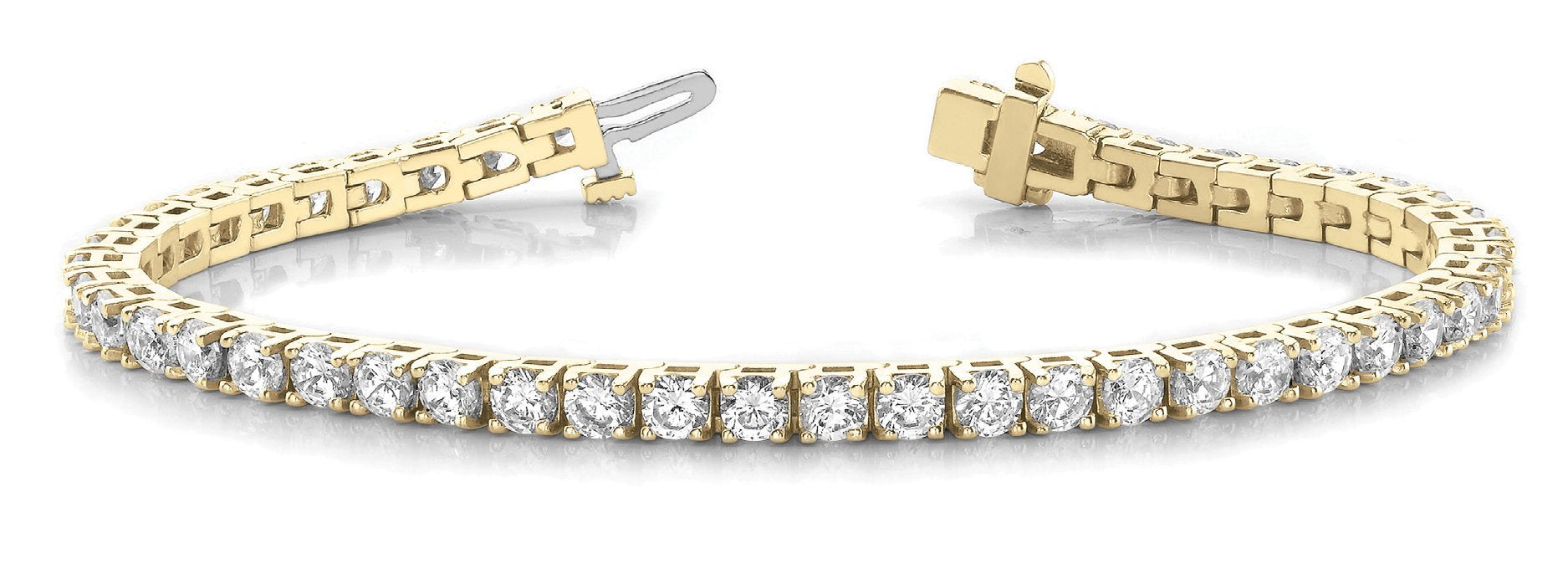 Line Diamond Bracelet 3.19ct tw Ladies - 14kt Gold