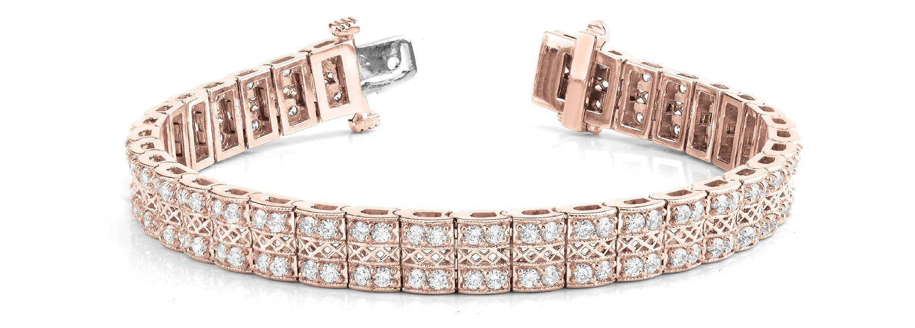 Fancy Diamond Bracelet Ladies 3.61ct tw - 14kt Rose Gold