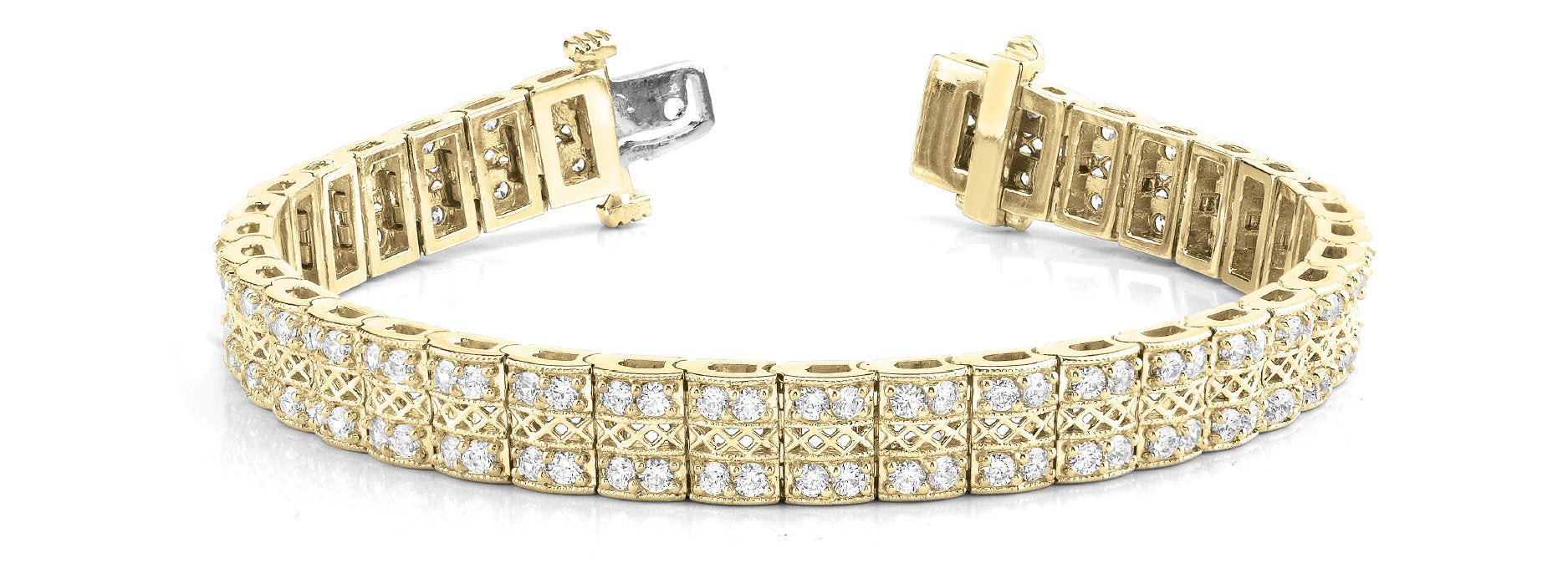 Fancy Diamond Bracelet Ladies 3.61ct tw - 14kt Yellow Gold