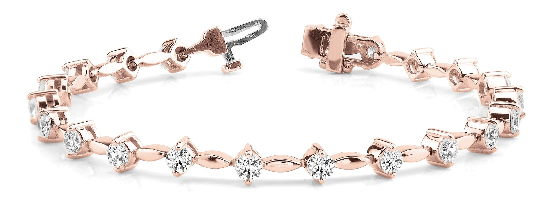 Fancy Diamond Bracelet Ladies 3.71ct tw - 14kt Rose Gold