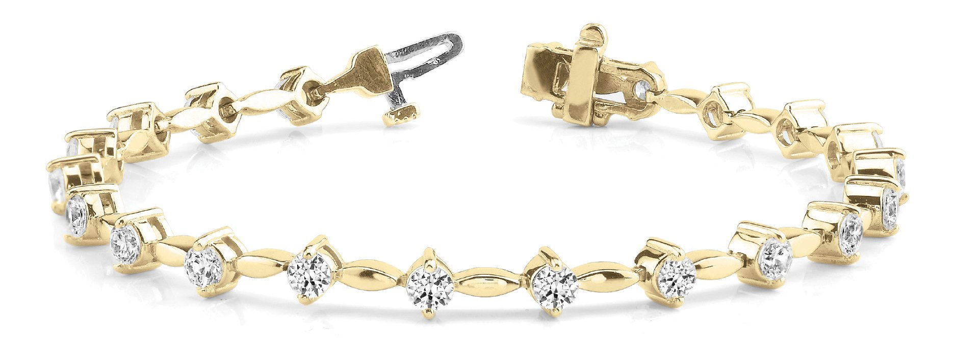 Fancy Diamond Bracelet Ladies 3.71ct tw - 14kt Yellow Gold