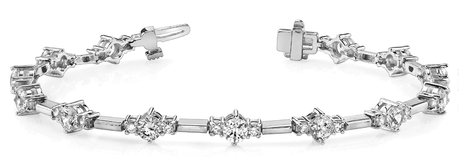 Fancy Diamond Bracelet Ladies 4.32ct tw - 14kt White Gold