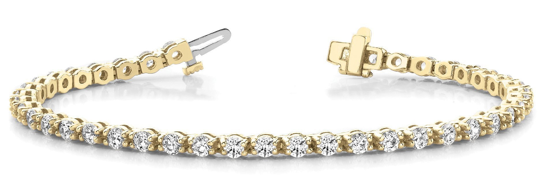 Line Diamond Bracelet 5.13ct tw Ladies - 14kt Gold