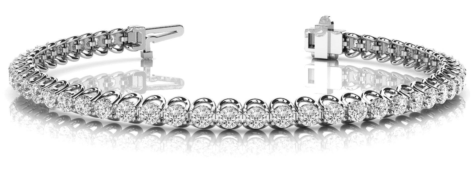 Line Diamond Bracelet 11.48ct tw Ladies - 14kt Gold