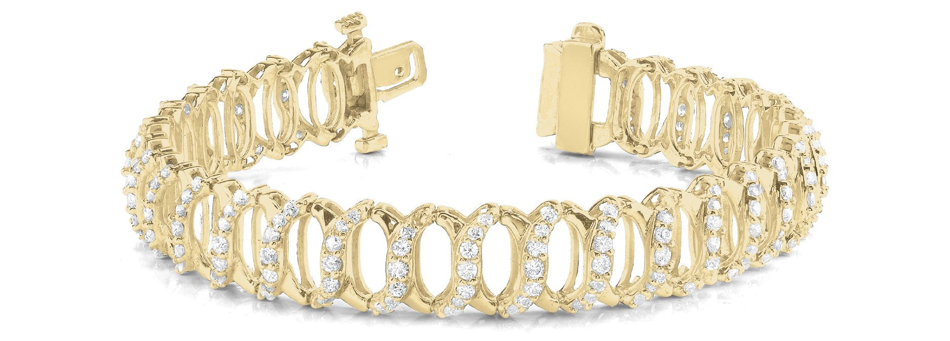 Fancy Diamond Bracelet Ladies 5.68ct tw - 14kt Yellow Gold
