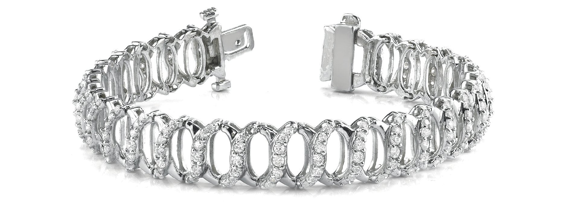 Fancy Diamond Bracelet Ladies 5.68ct tw - 14kt White Gold