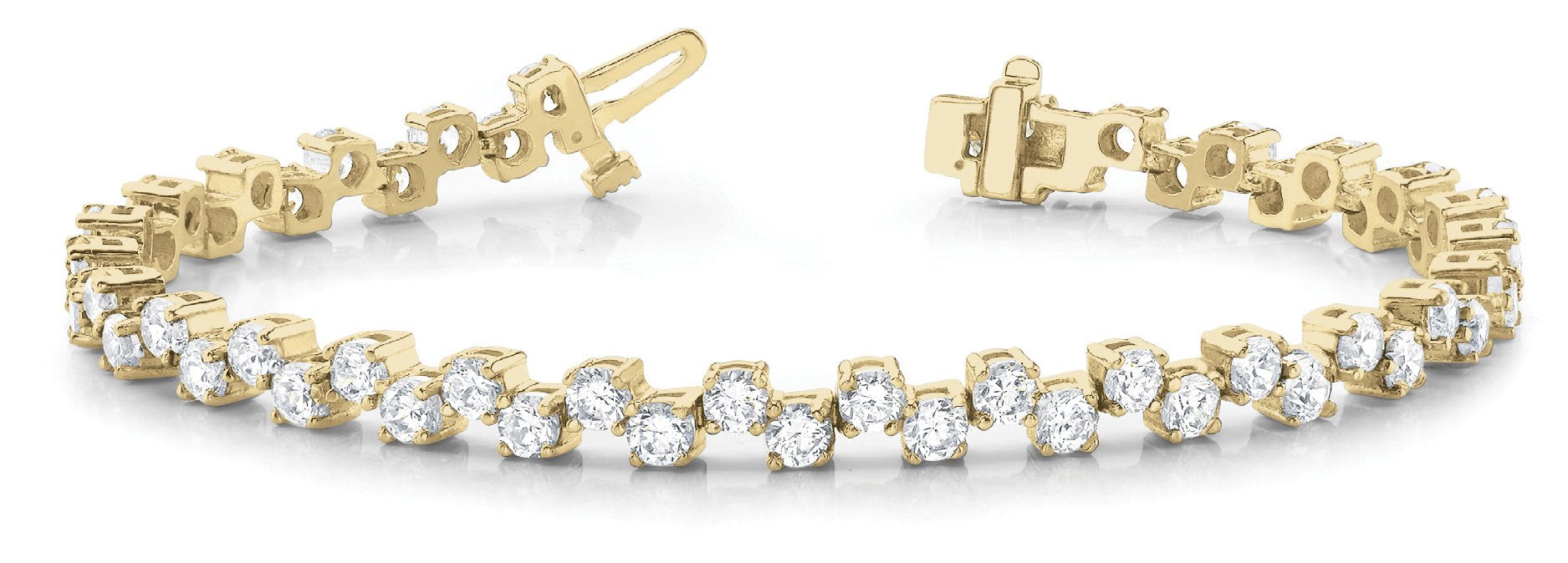 Fancy Diamond Bracelet Ladies 6.89ct tw - 14kt Yellow Gold