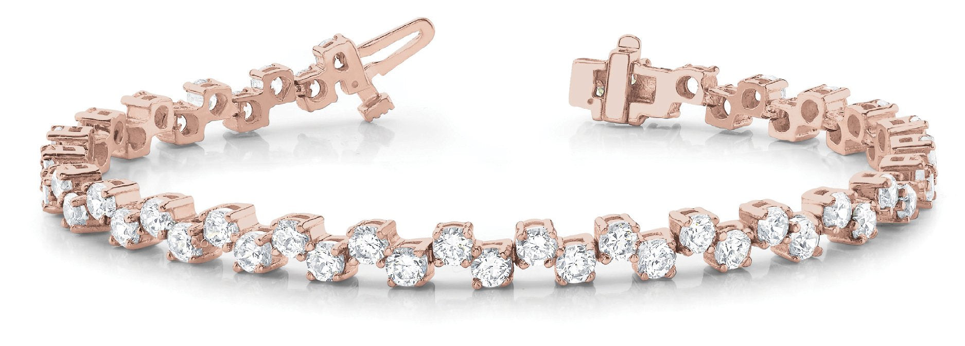 Fancy Diamond Bracelet Ladies 6.89ct tw - 14kt Rose Gold