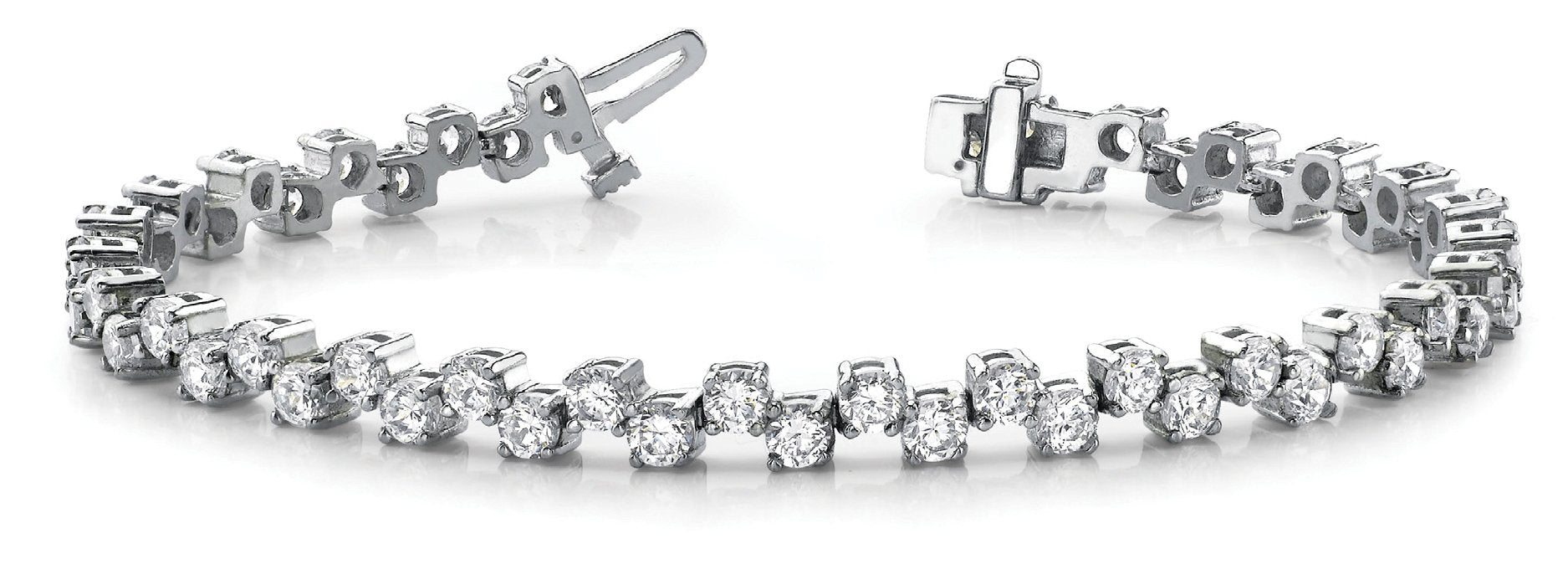 Fancy Diamond Bracelet Ladies 3.71ct tw - 14kt White Gold